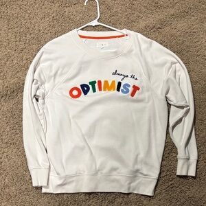 LOFT White 'Always the Optimist' Sweatshirt
